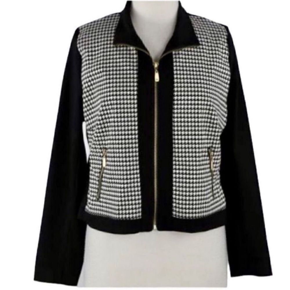 Peter Nygard Black & White Jacket (Size Medium)
